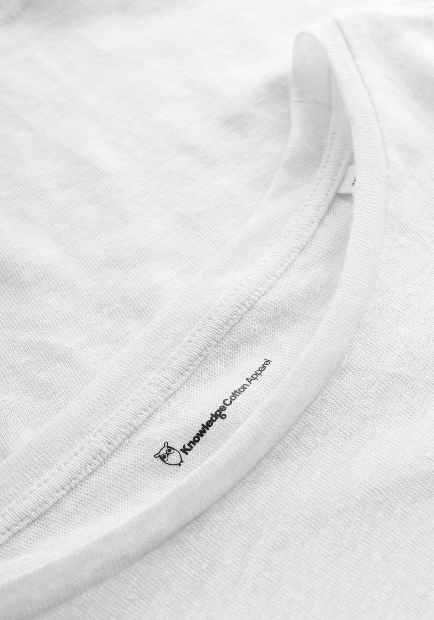 Knowledge Cotton Apparel Leinen-T-Shirt Reg Linen Bright White