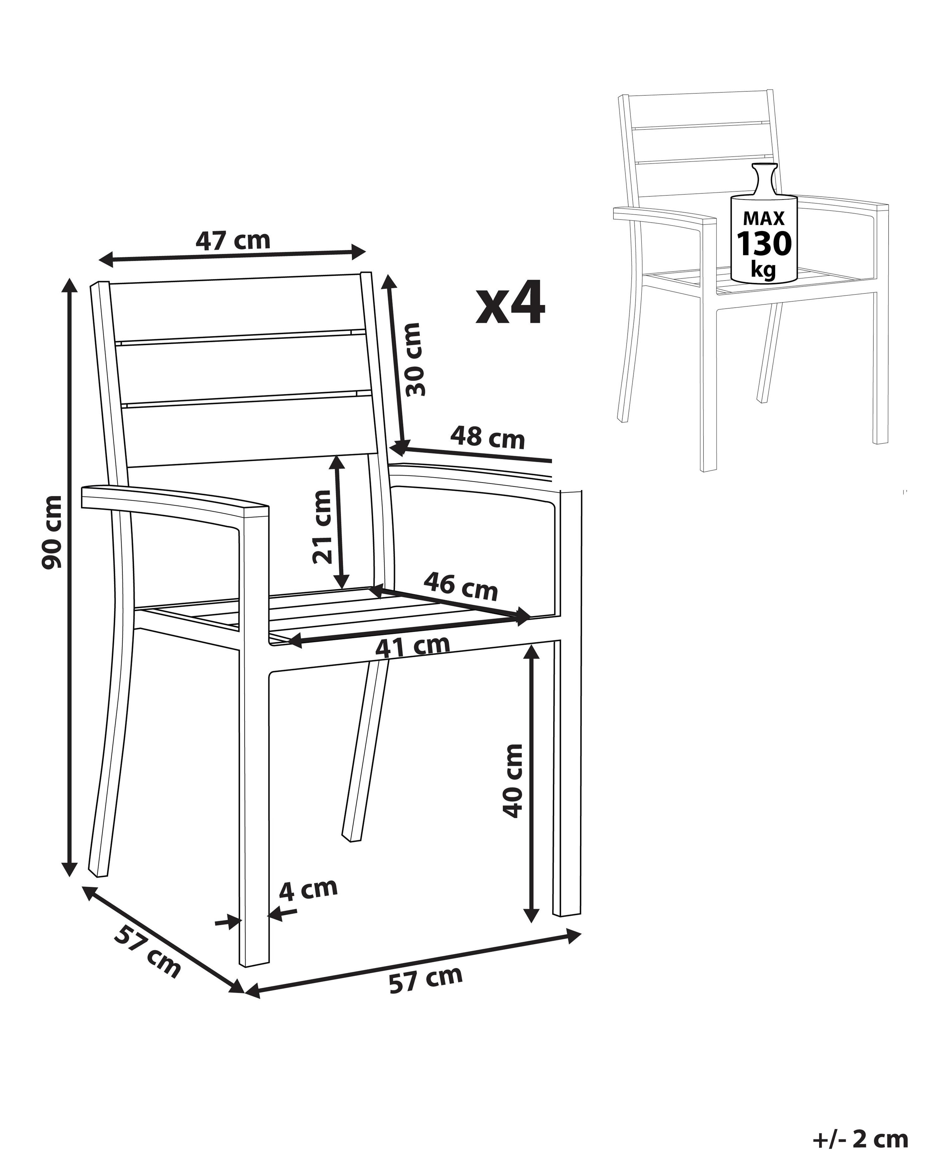 Set van 4 tuinstoelen PRATO Grijs