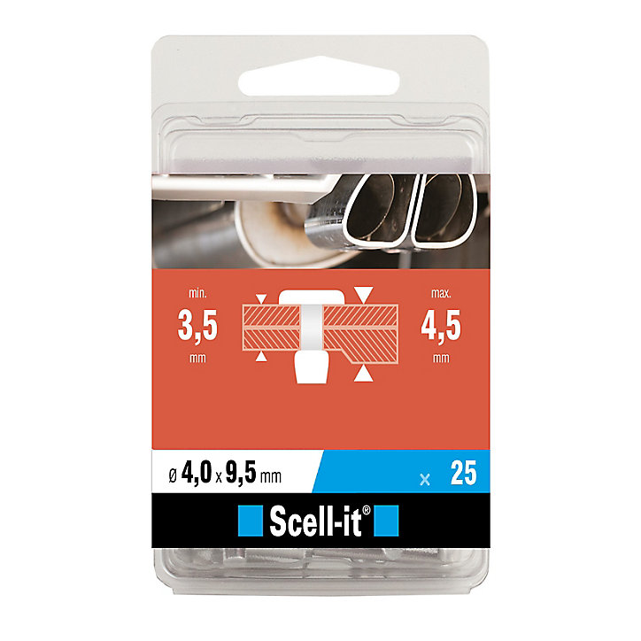 Rivet ø4 x 9.5 mm étanche, 25 pièces
