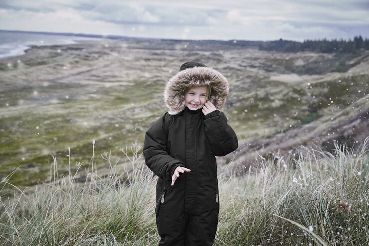 Color Kids Coverall W. Fake Fur Black