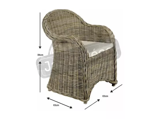 Fauteuil gris en poelet Arthur