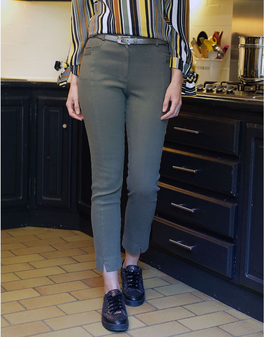 Pantalon 7/8e coton kaki