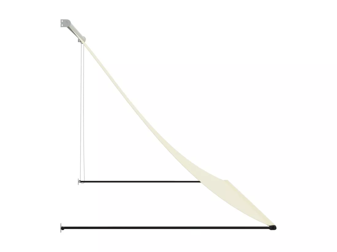 Auvent rétractable crème 250x150 m tissu et acier