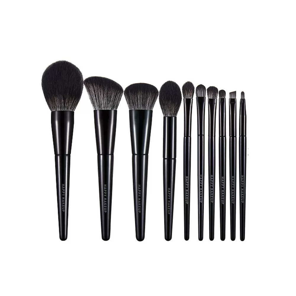 Happy Makeup Pensler Sort - 10 stk.