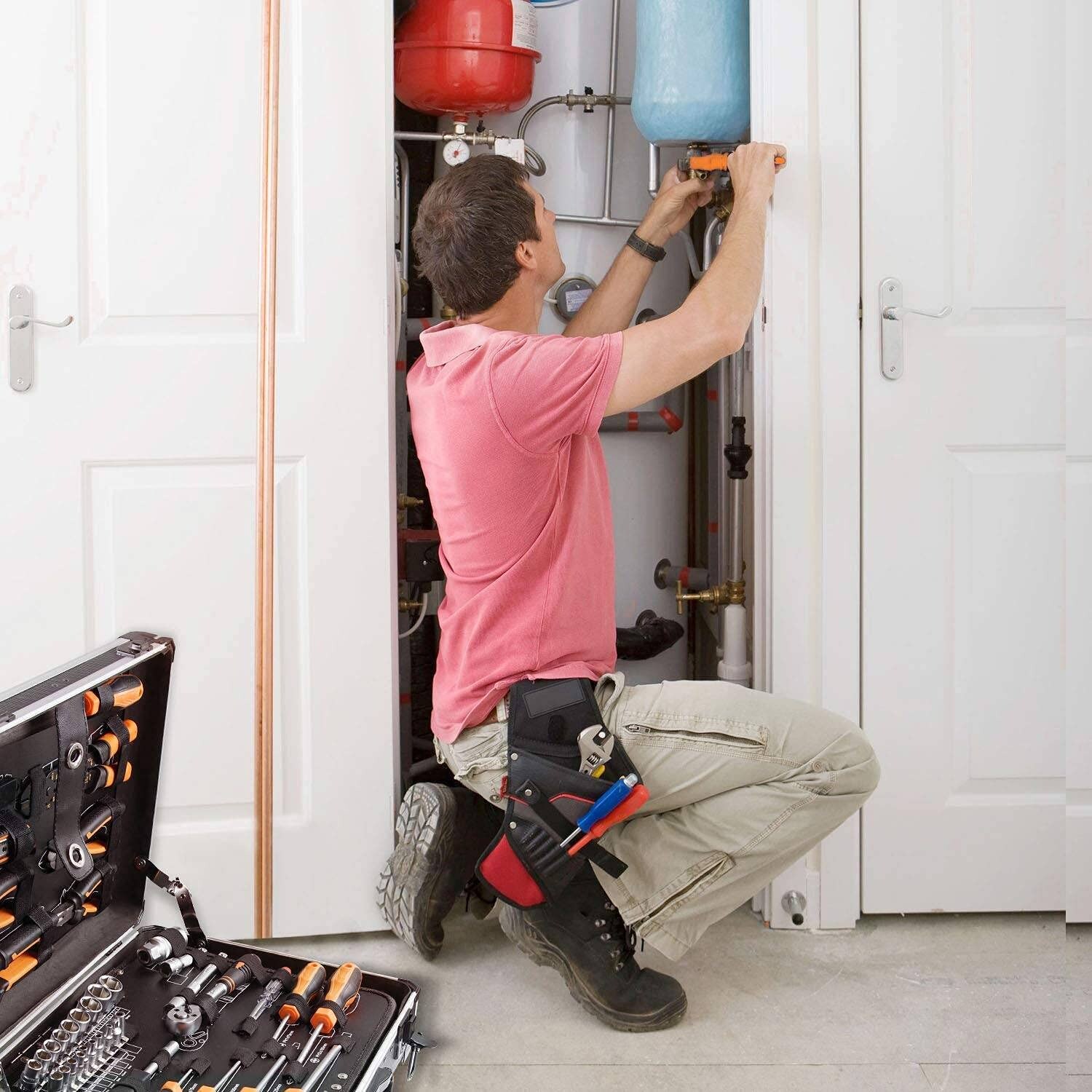 TACKLIFE HHK4B, Multifunktionaler 56-teilig Haushalts-Werkzeugkoffer für den Heimgebrauch, perfekt für alle Heimwerkerarbeiten mit Hammer, Messer, Schraubendreher