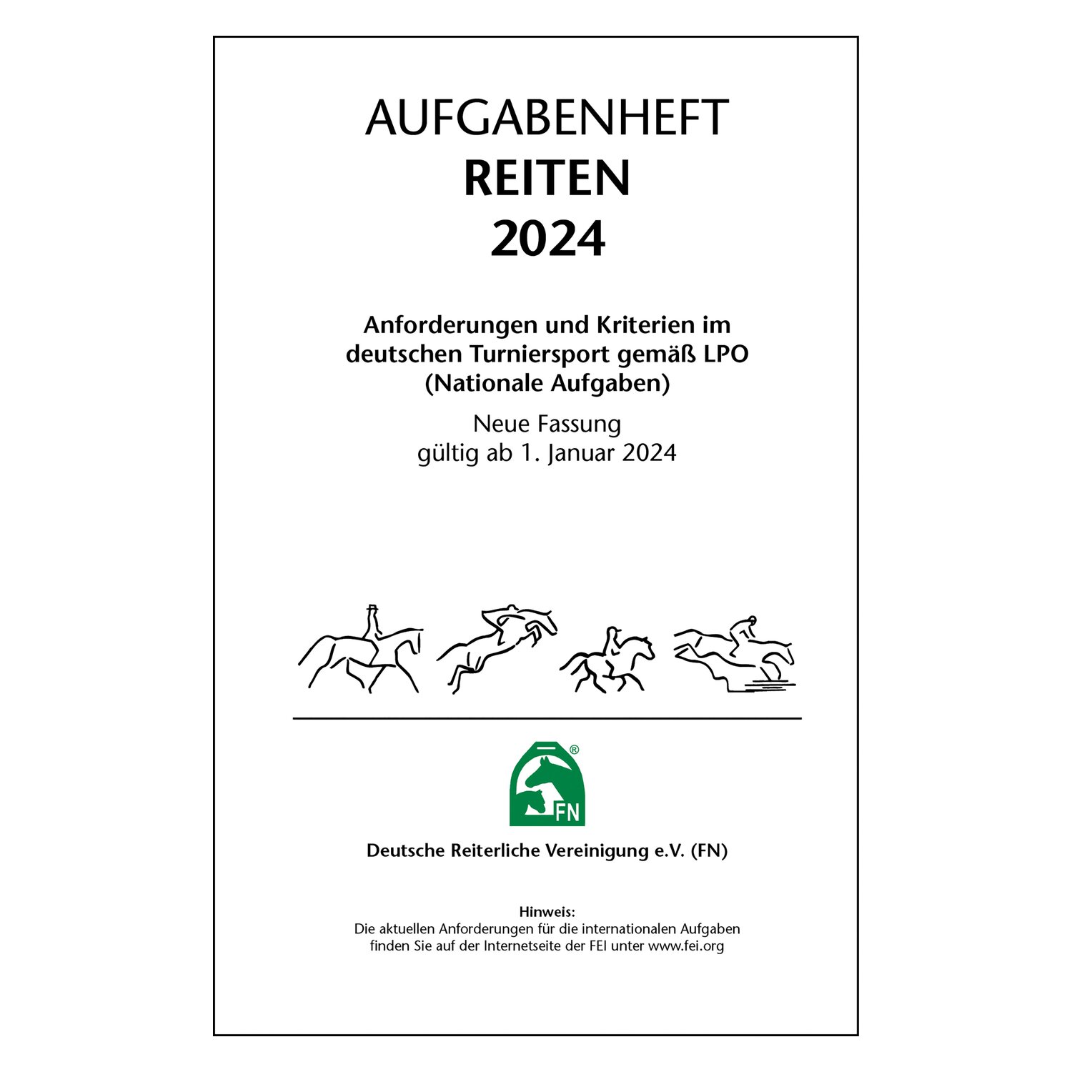 Aufgabenheft Reiten 2024 (Nationale Aufgaben) - Inhalt ohne Ordner, FNverlag