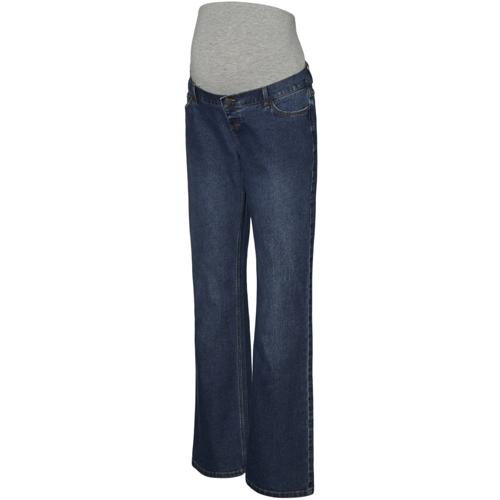 Køb Mama;licious Dark Medium Blue Denim Mledina Flared Db Jeans Noos