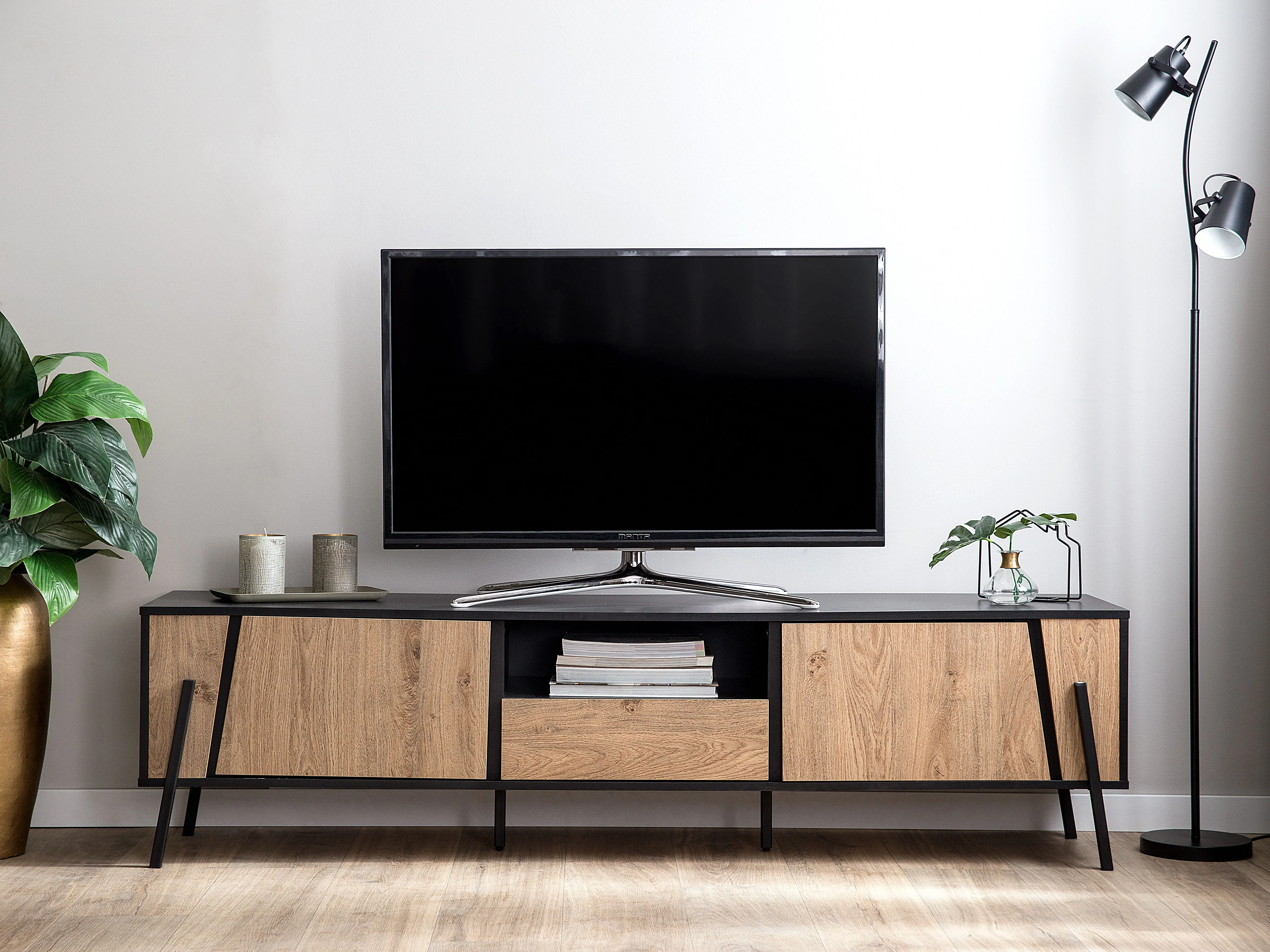TV-meubel BLACKPOOL Bruin/zwart