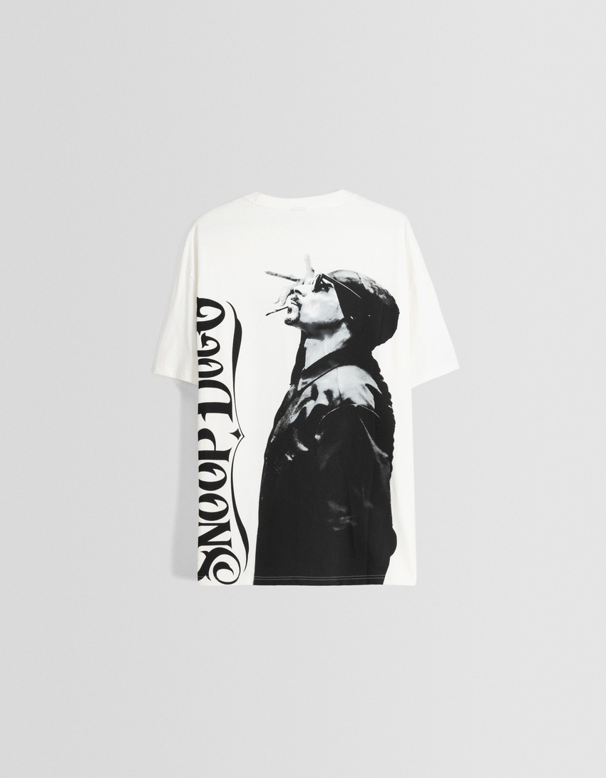 Camiseta de manga curta oversized com estampa do Snoop Dogg