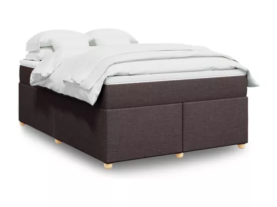Sommier à lattes de lit avec matelas Marron foncé 160x200 cm