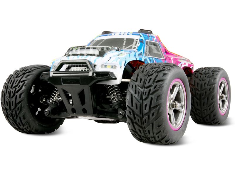 Amewi Monster Truck MAX20 1:20 RTR Blau/Pink Leistungsstarker 4WD Monster Truck