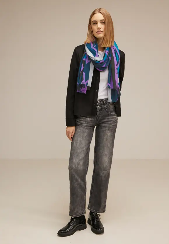 Cosy Print Longschal - lupine lilac