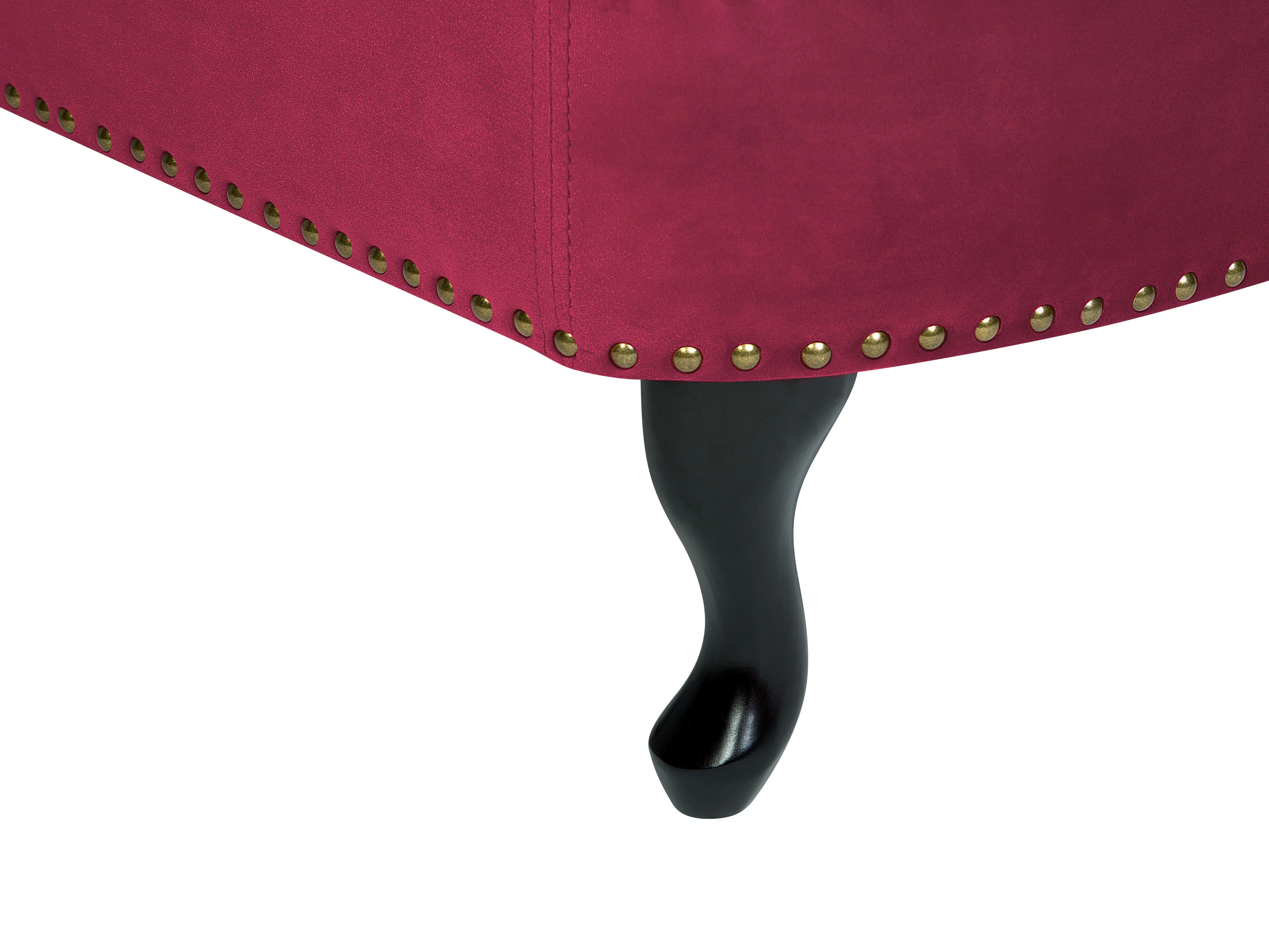 Linkszijdige chaise longue NIMES Fluweel Bordeauxrood