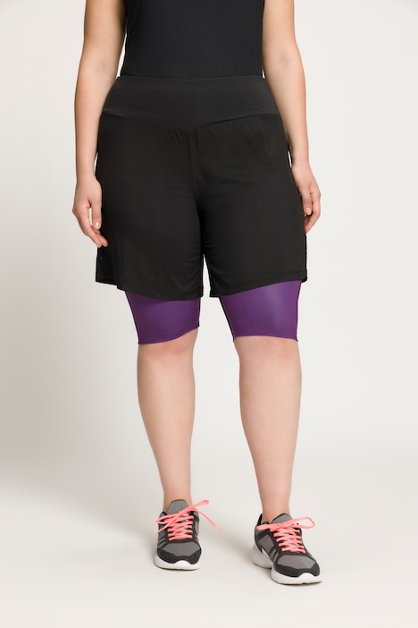2-in-1-Shorts, Innen-Leggings, Zipptasche