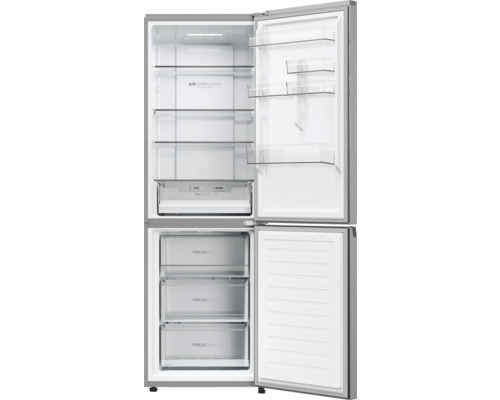 HAIER HDPW3618DNPK koel-vriescombinatie, afmetingen (B x H x D): 59,5 x 185 x 66,7 cm, koelgedeelte: 201 l, vriesgedeelte: 117 l, roestvrij staal