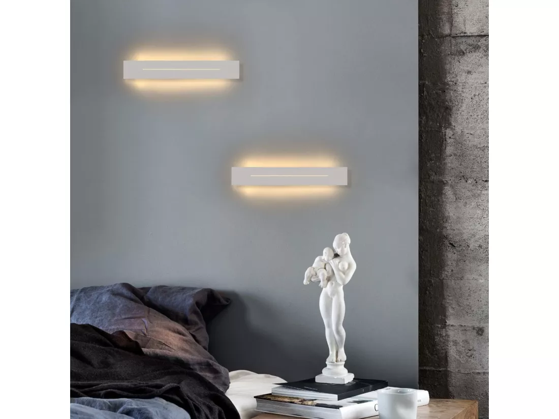 NETTLIFE applique murale LED intérieur 30CM applique moderne blanc chaud 8W éclairage mural