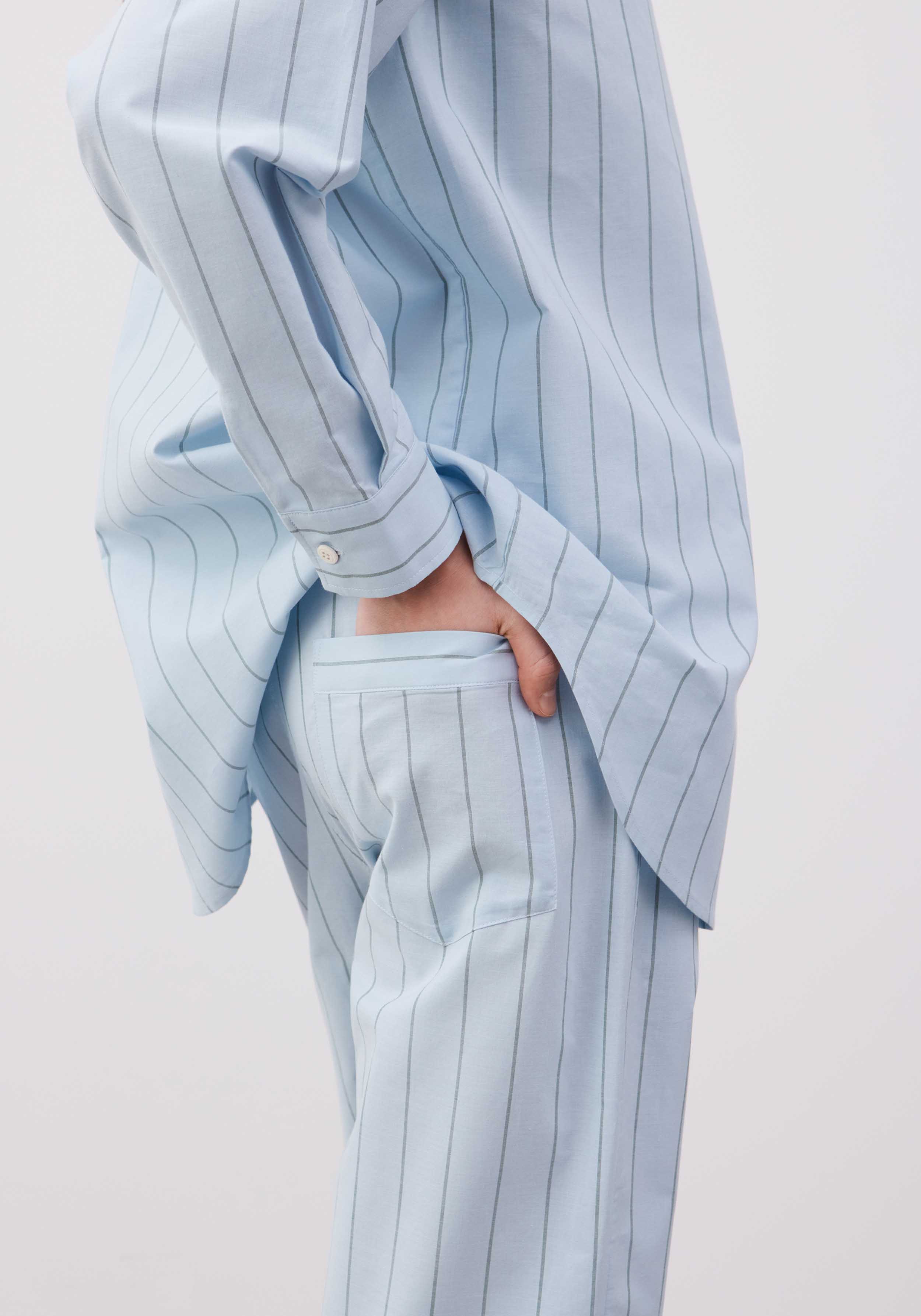 Lavie Stoffhose Yoko Striped Sky/Dunkelgrün