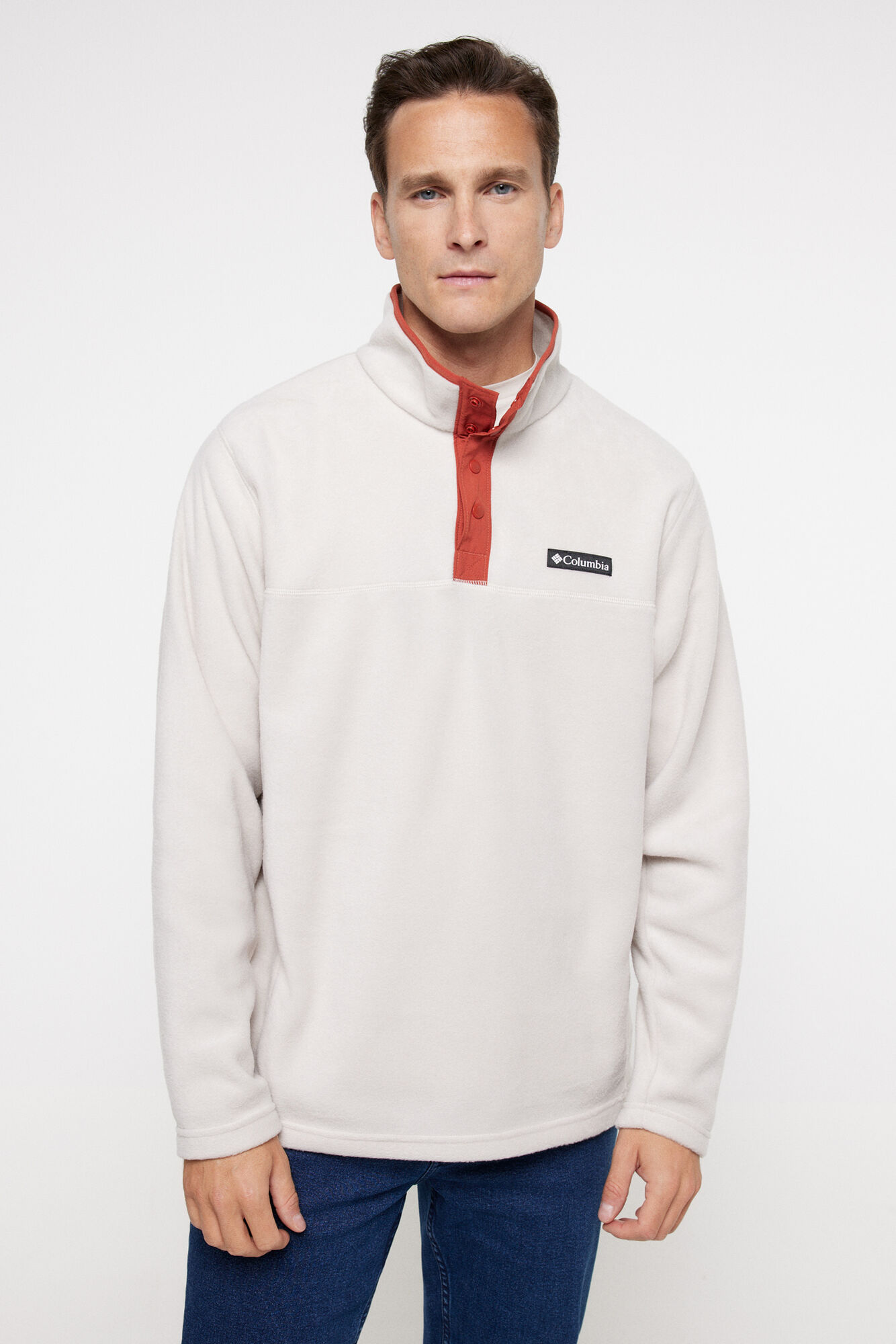 Jaqueta de lã polar masculina Columbia™ Steens Mountain™ com fechamento de meio botão