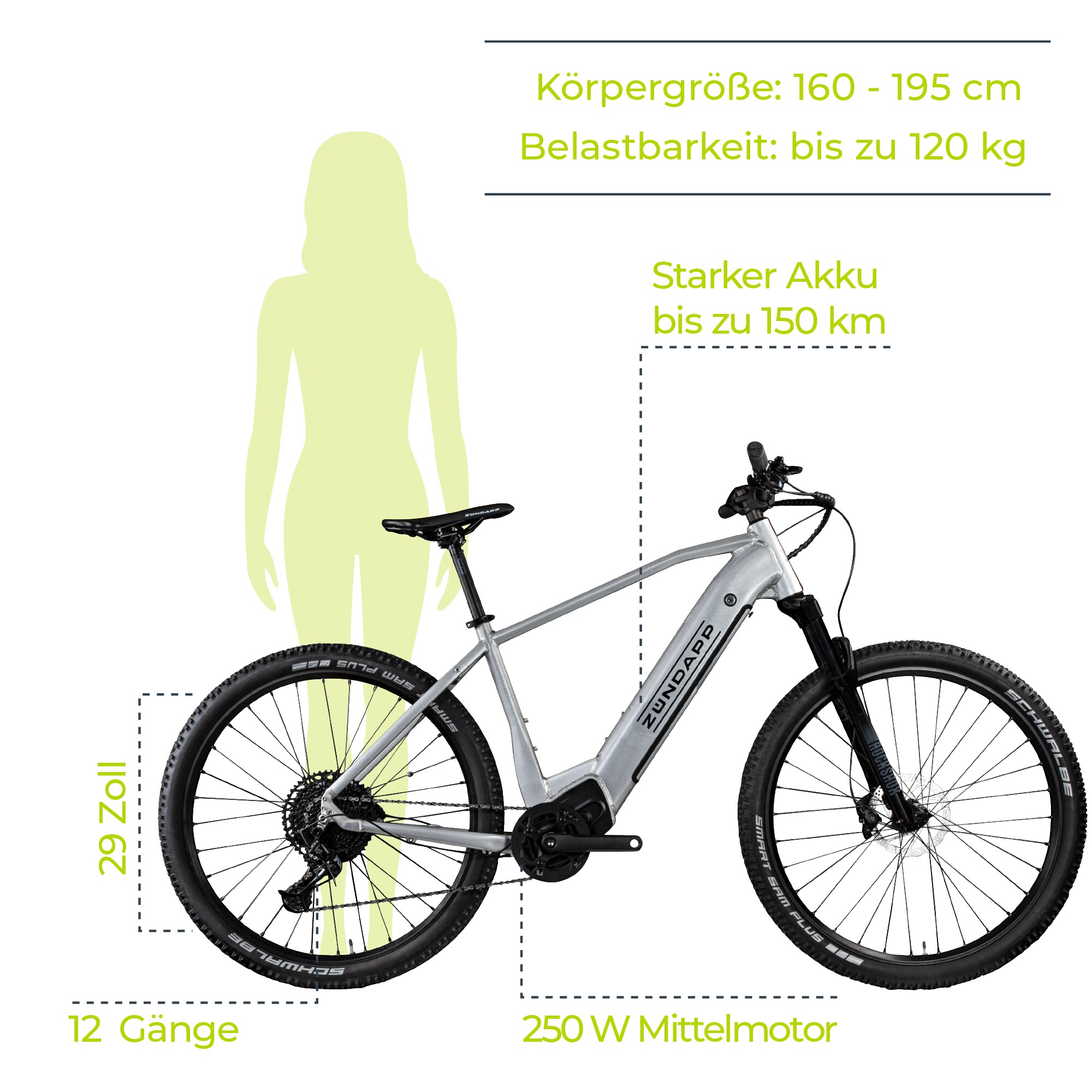 Zündapp HX522 E Bike E Mountainbike 29 Zoll Pedelec Brose Hardtail MTB 522 Wh