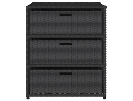 VIDAXL - Armoire de jardin Armoire de rangement de jardin noir 55x59x69 cm résine tress...