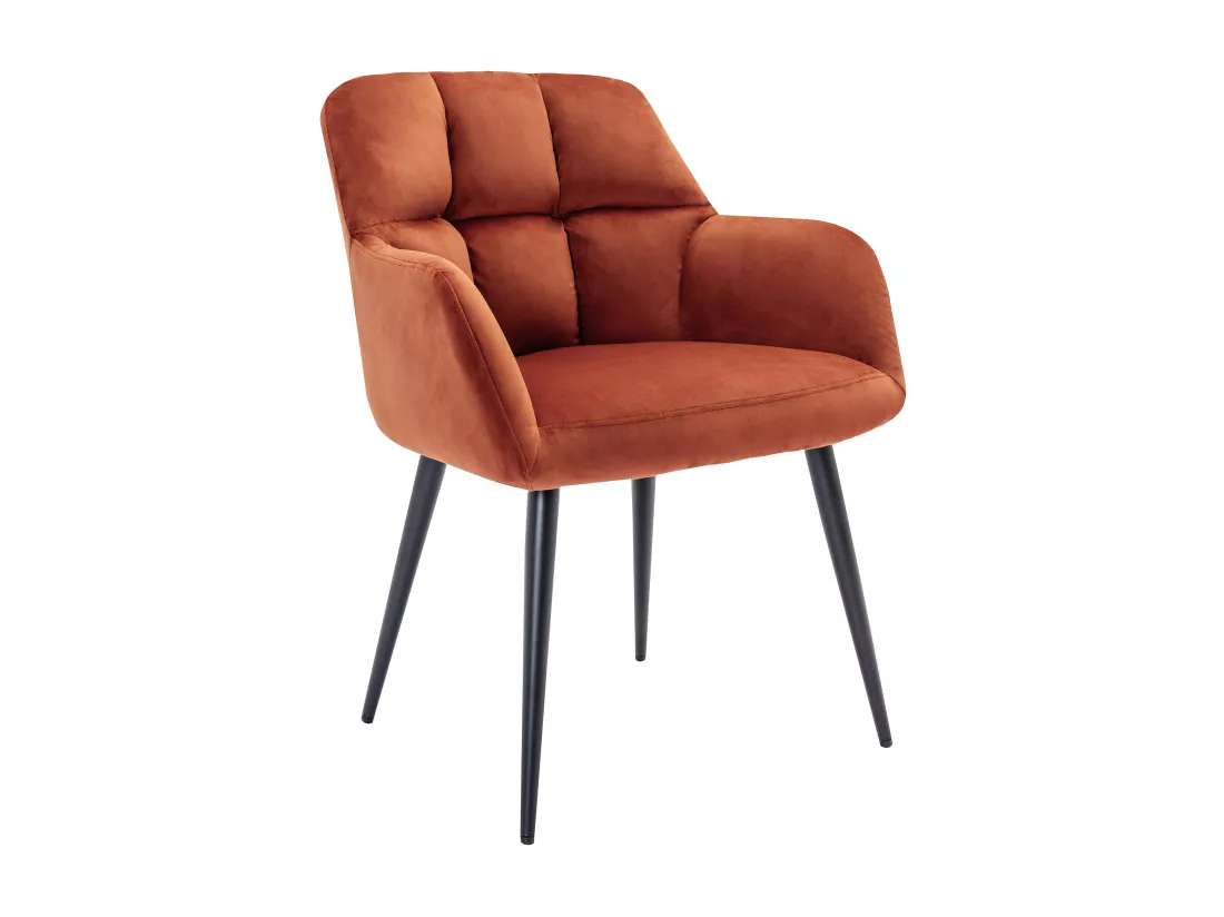 Lot de 2 chaises avec accoudoirs - Velours et métal - Terracotta - PEGA de Pascal MORABITO
