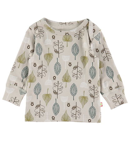 Katvig Bluse - Beige m. Blätter