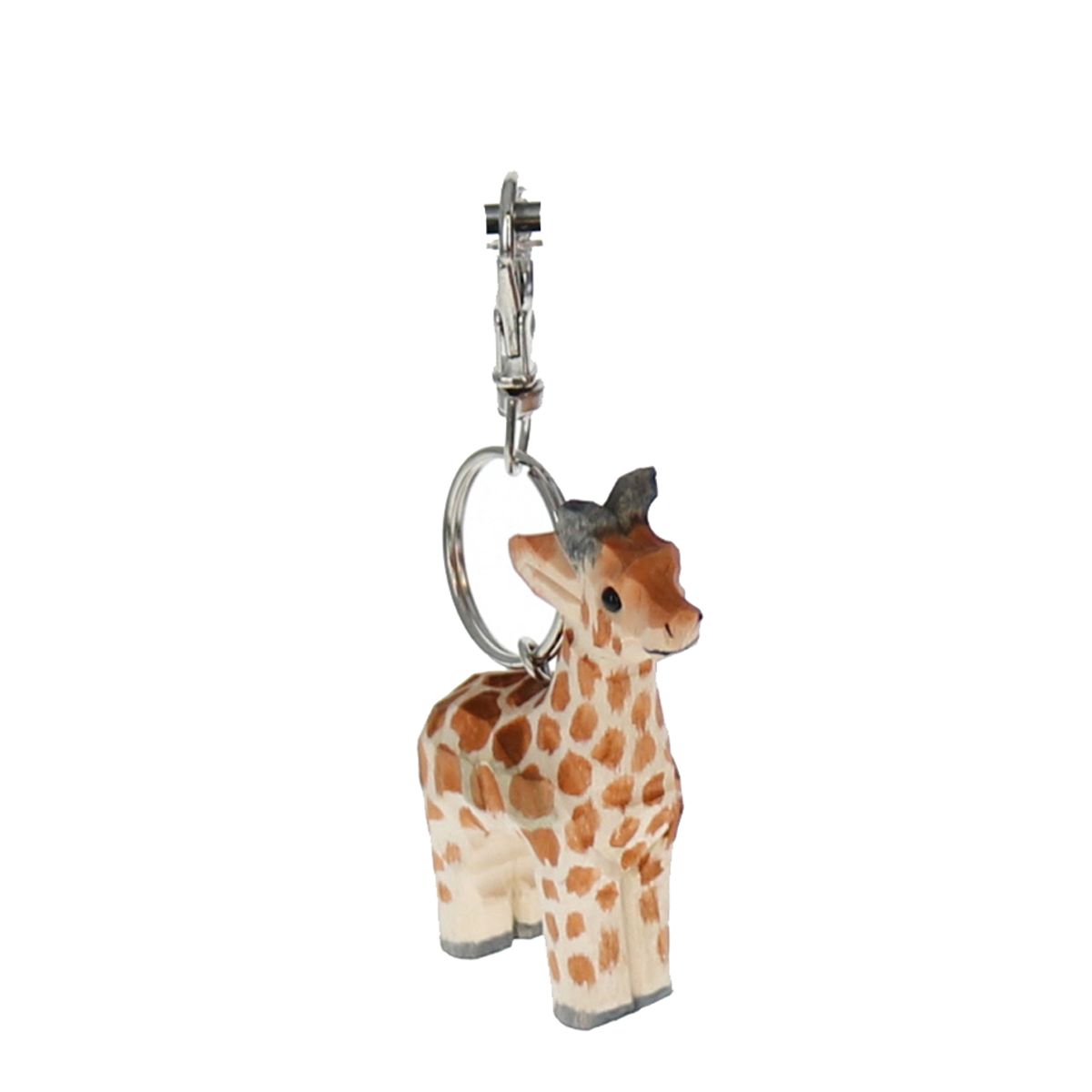 Porte-clés en bois girafe  Petit toi