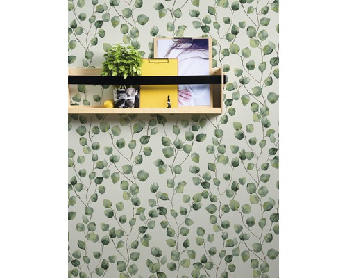 Vliesbehang 37044-1 Groen blad rankgroen