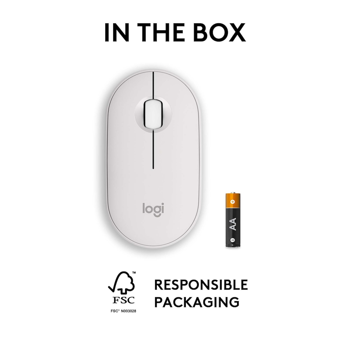 Logitech Pebble Mouse 2 M350s trådløs mus (Off-White)