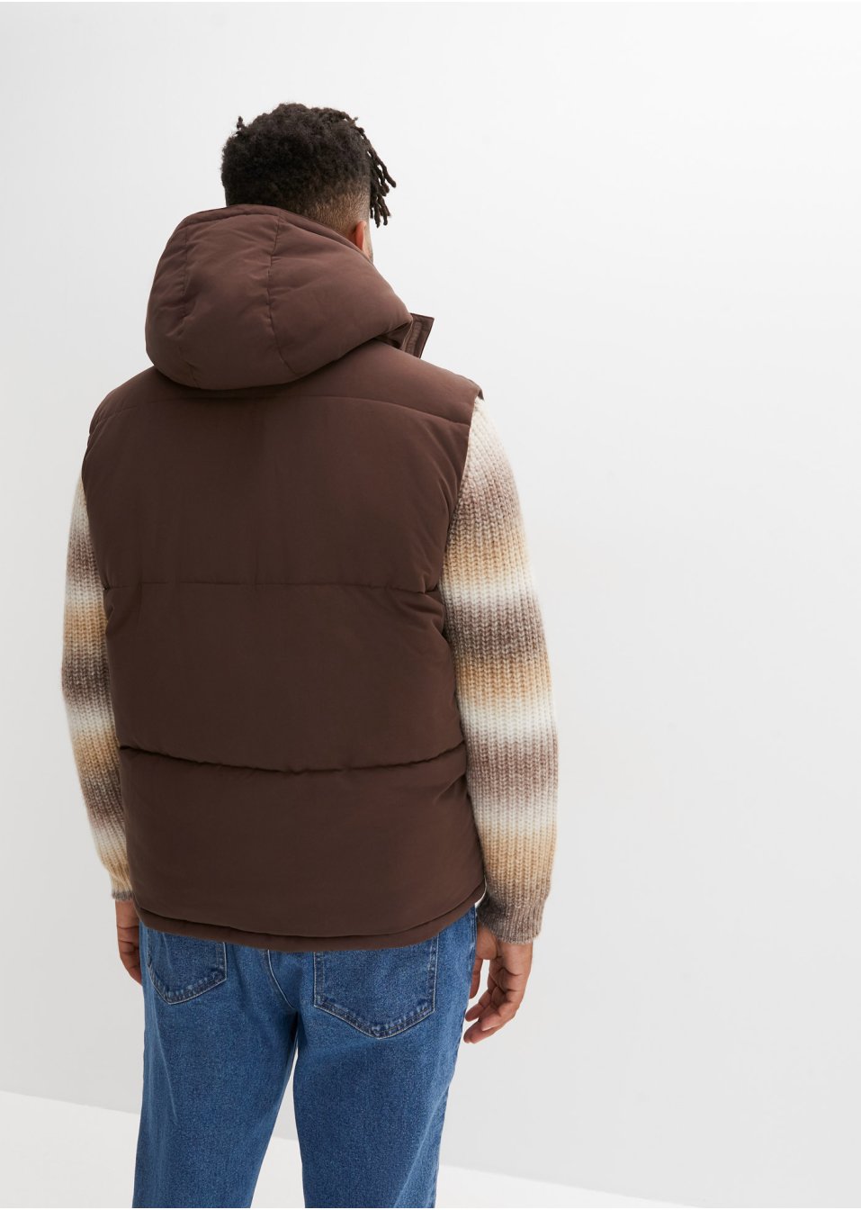 Veste sans manches matelassée avec capuche amovible en polyester recyclé