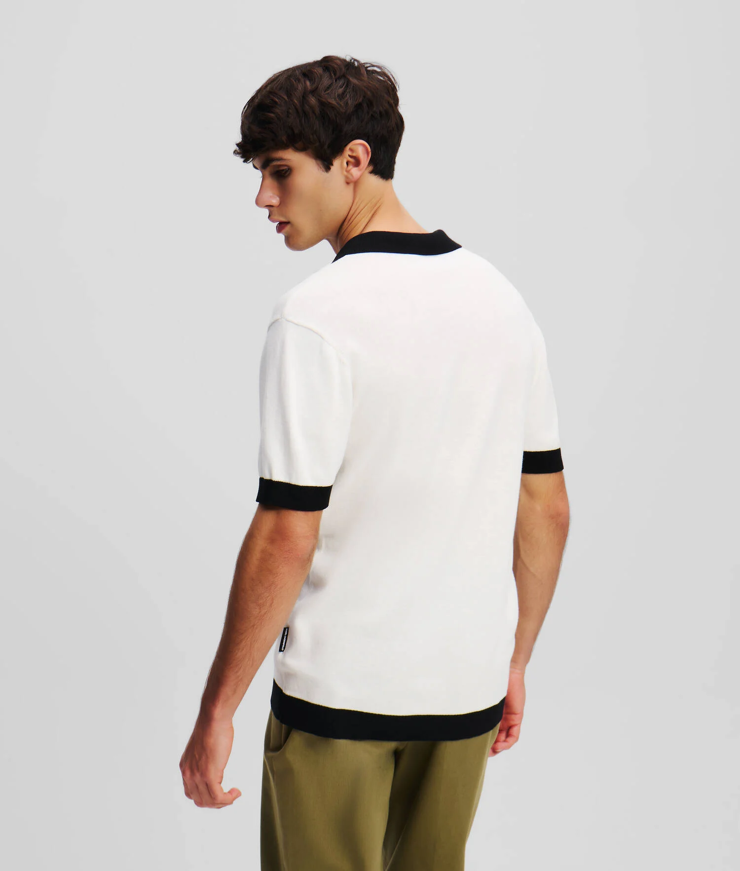 POLO EN TRICOT IMPRIMÉ KL MONOGRAM - Crème Cannoli