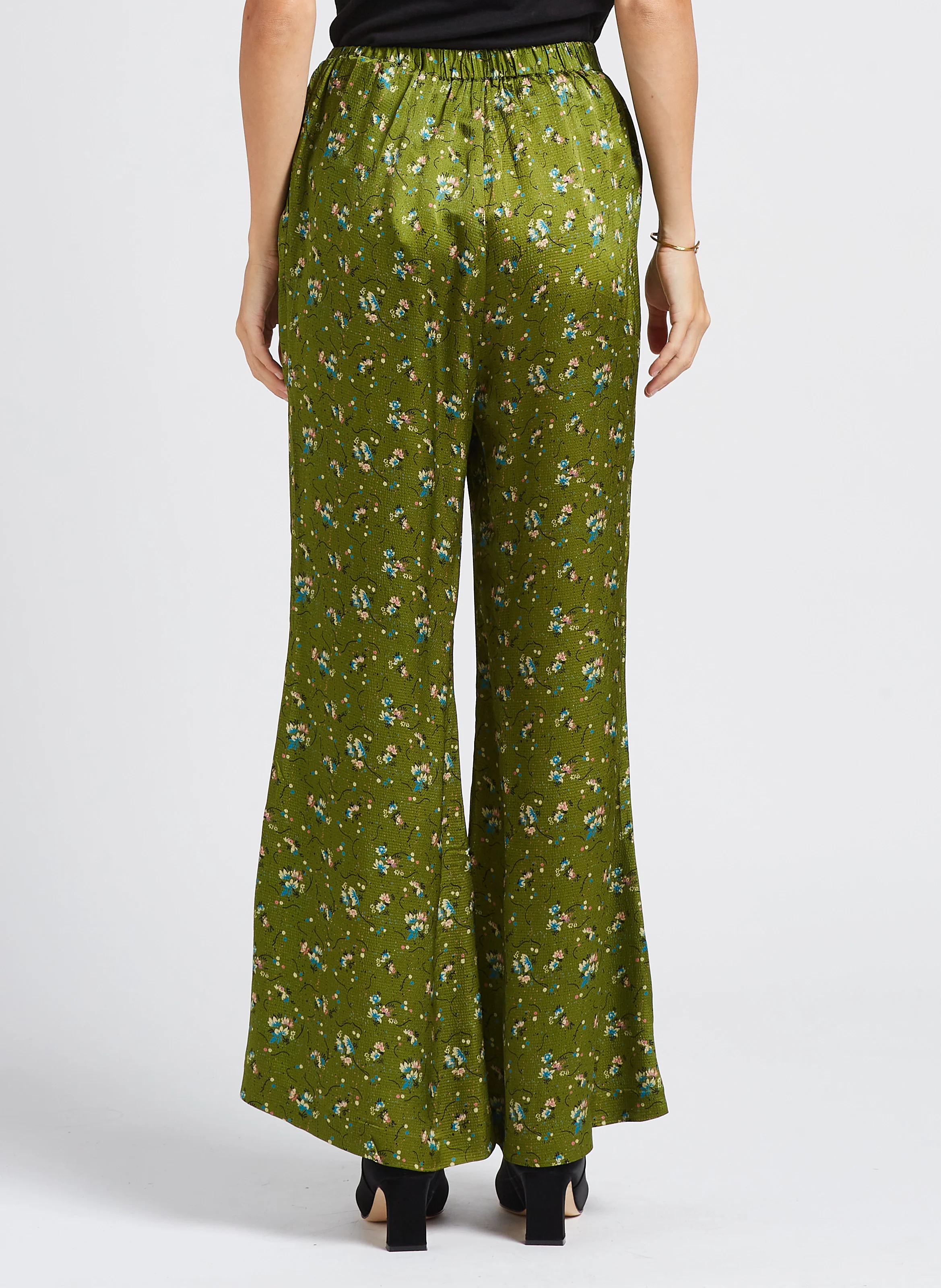 GAN - Pantalon large imprimé fleuri | Vert