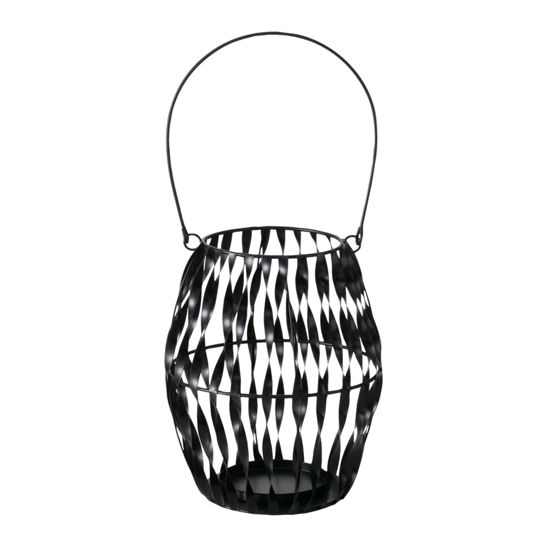Windlicht - schwarz - Eisen - 18 cm
