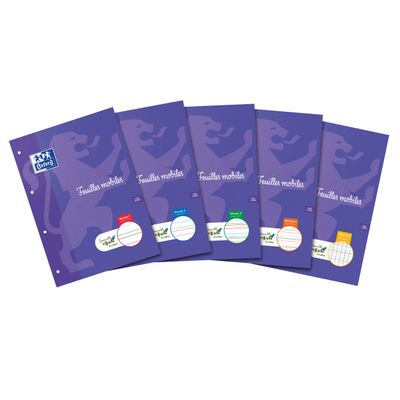 Serpodile - Feuilles mobiles - perforées - A4 - 50 feuilles / 100 pages - Ligné 2MM