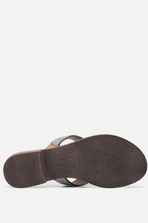 Lazamani Rainbow Slippers zilver Leer