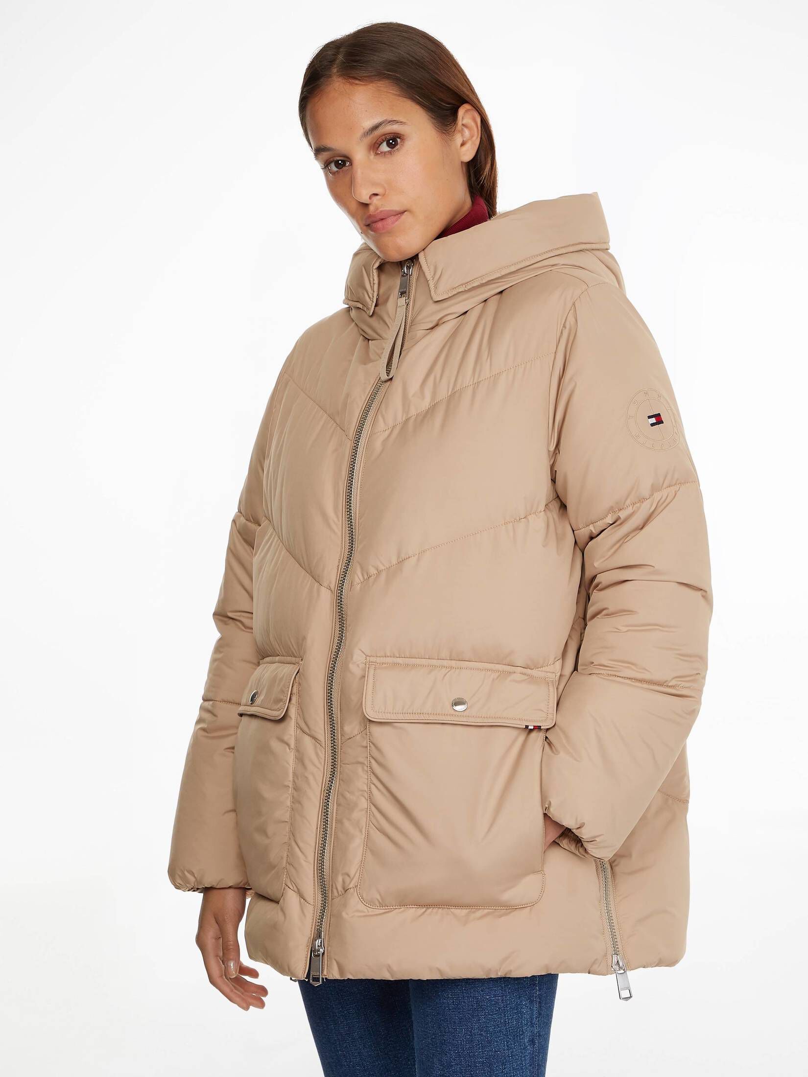 Tommy Hilfiger| Damen Steppmantel CHEVRON SORONA TEDDY LINED COAT