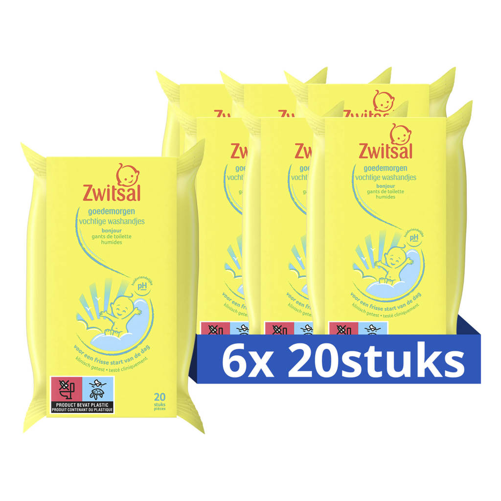 de fijnste wegwerpwashandjes!vochtige washandjes - 6 x 20 stuks