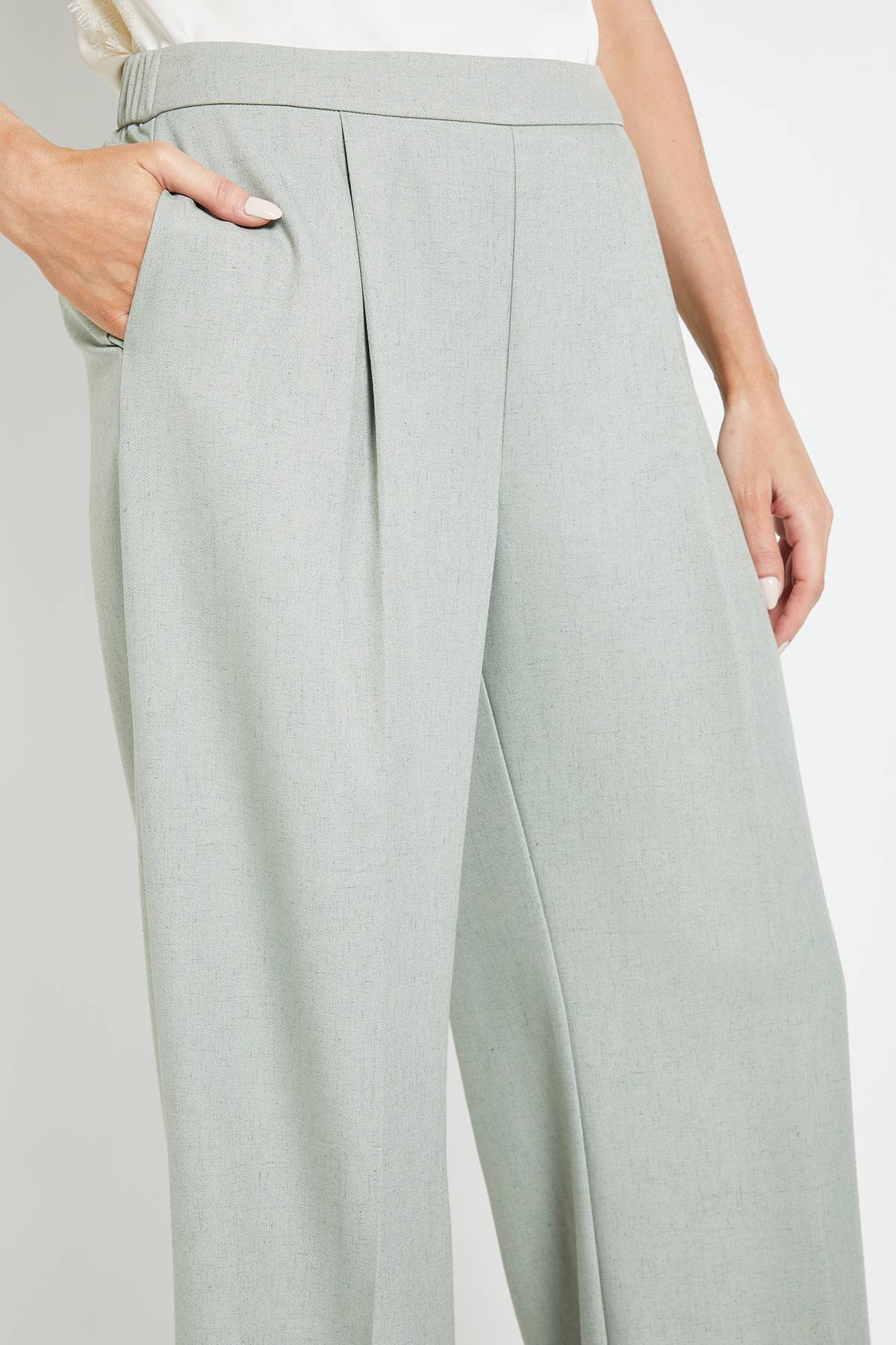 Wallis Pantalon Large En Mélange De Lin