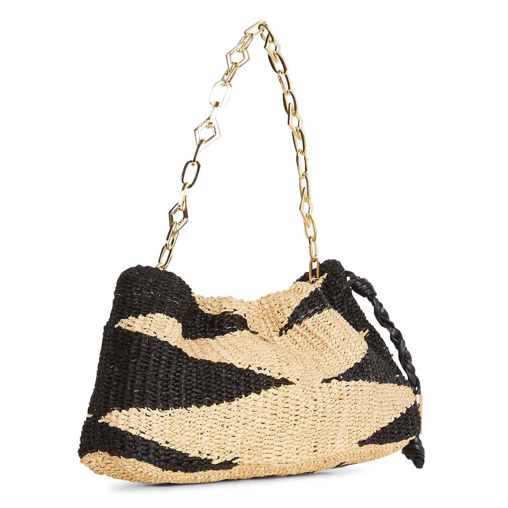 JUNE - Sac à main en raphia | Noir