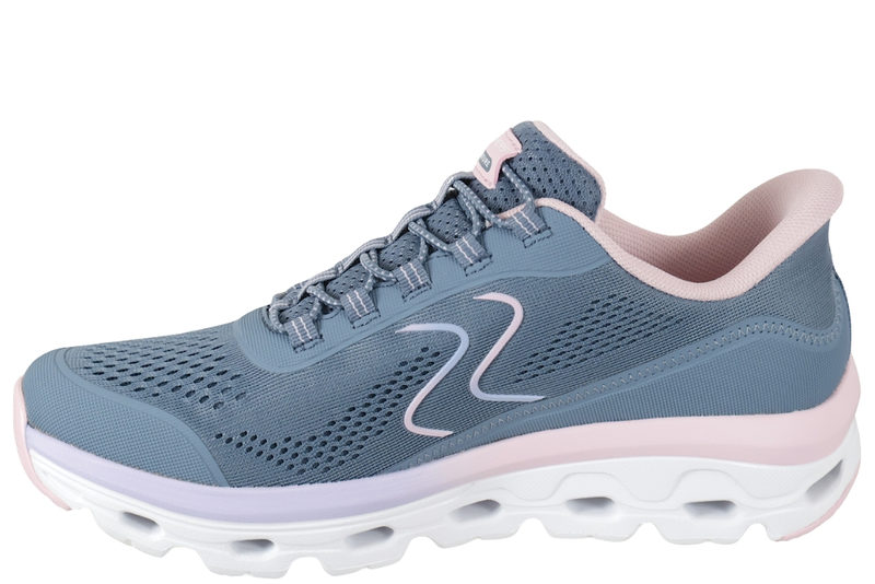 SKECHERS GLIDE-STEP SOLE GREY BLUE SLIP-INS