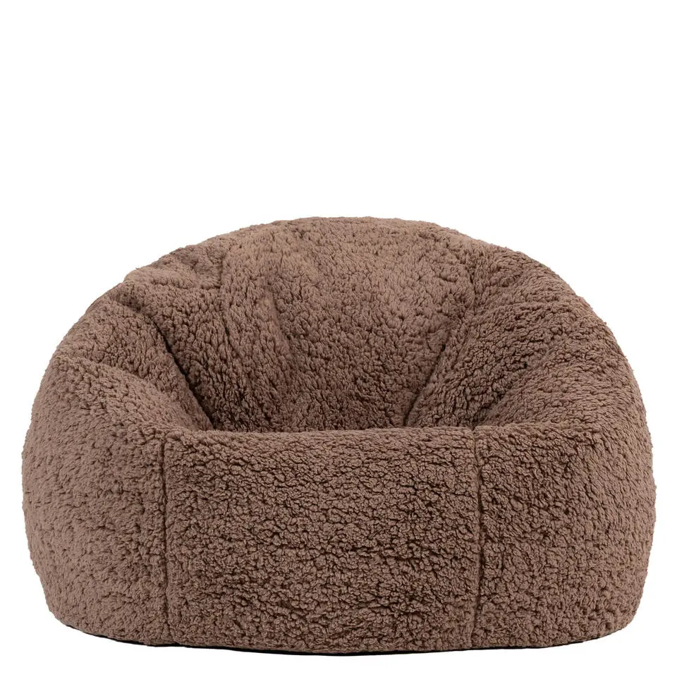 icon - Kingston Kinderzitzak Stoel - Ribfluweel - Fluffy Pluche Teddy - Mocha