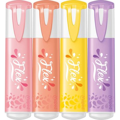 Maped Fluo'peps Flex Pastel - Pack de 4 surligneurs - couleurs assorties