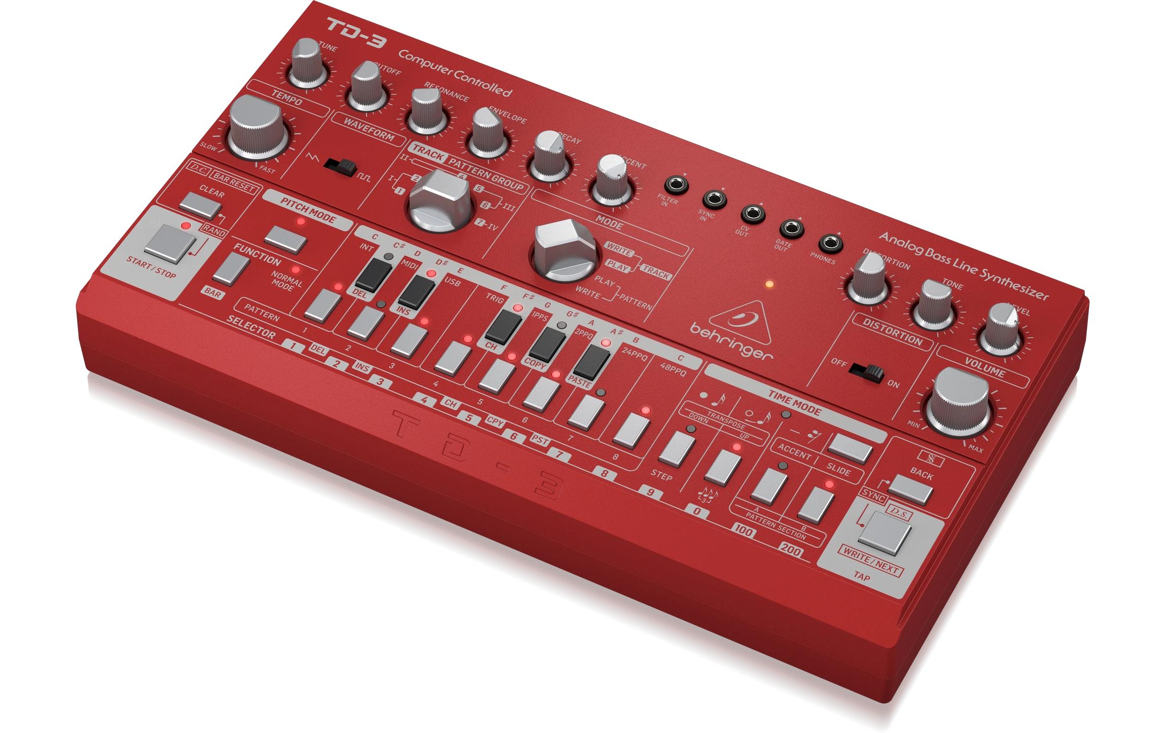 Synthesizer Analog Bass Line TD-3-RD Rot<br>Analoger Bass Line Synthesizer