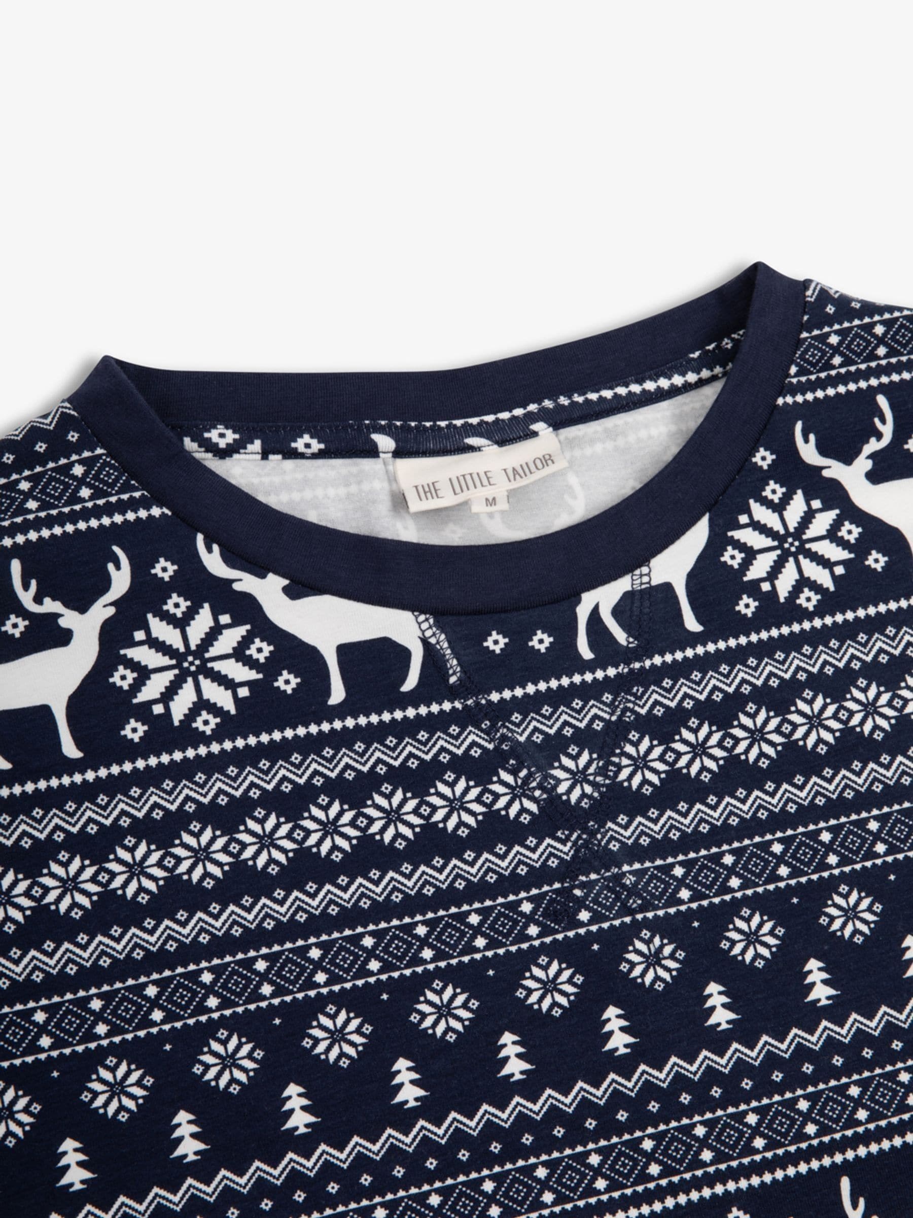Blauw - The Little Tailor kerstpyjama met rendier