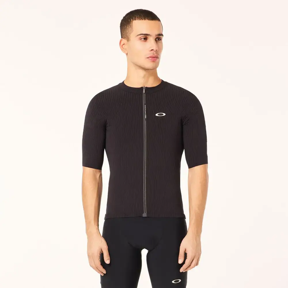 Q36.5 x Oakley Gridskin Pinstripe Fietsshirt Korte Mouwen Zwart Heren