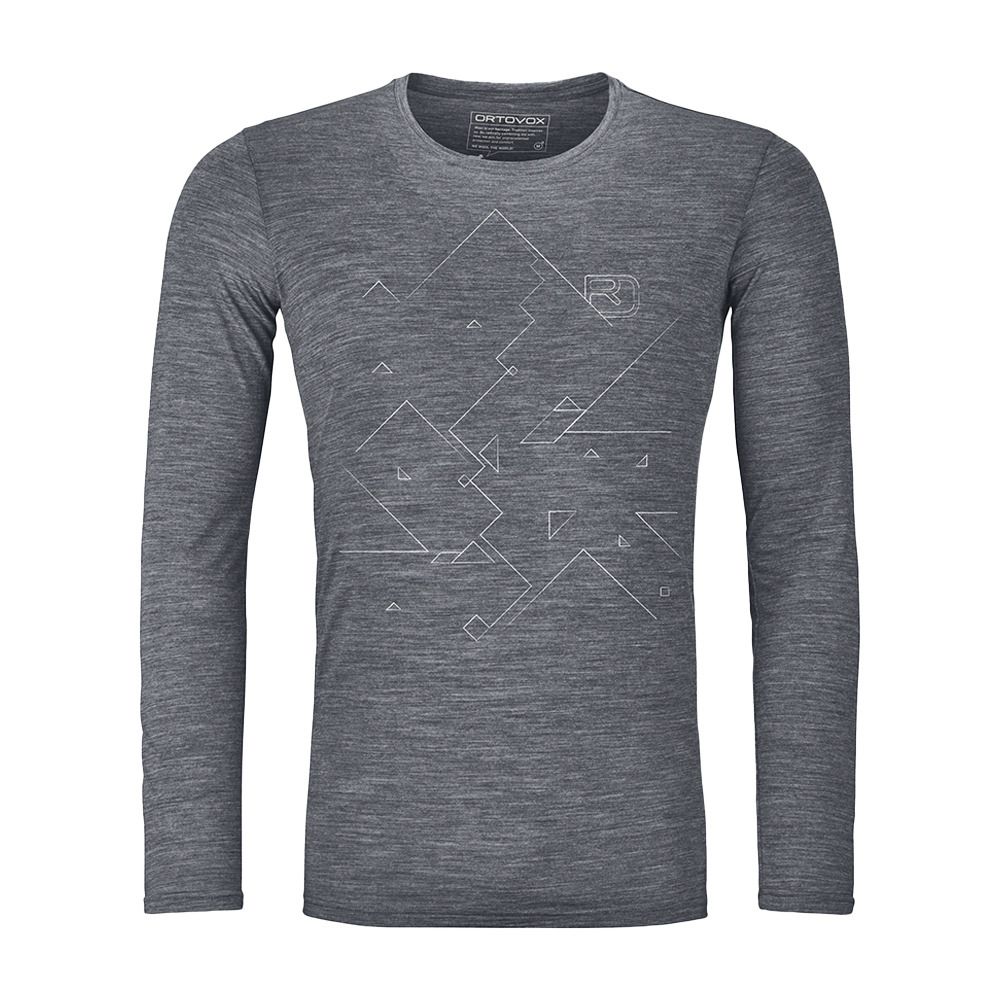 Ortovox 185 MERINO TANGRAM - Tee-shirt Homme grey blend