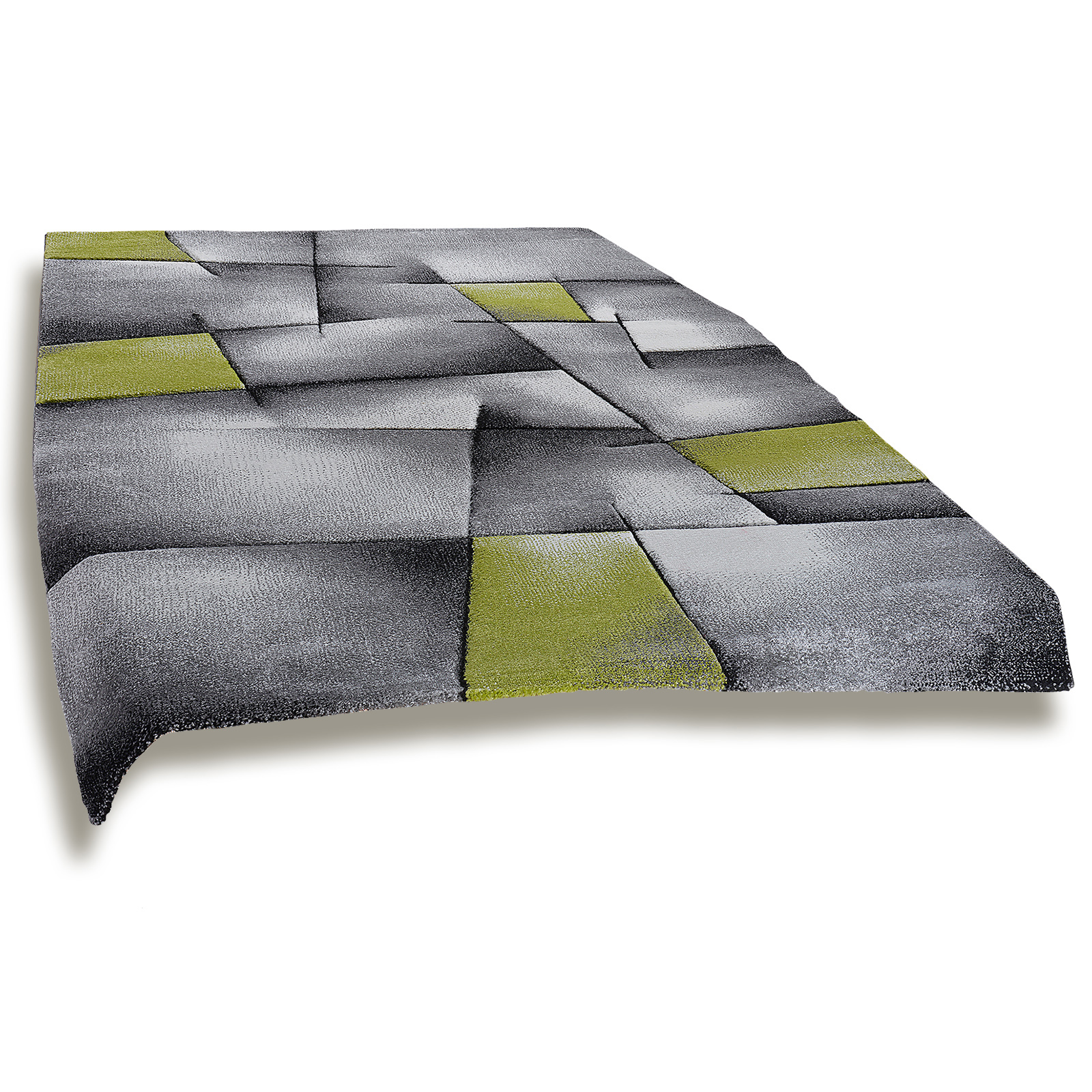 Frisee-Teppich - grau-grün - 80x150 cm