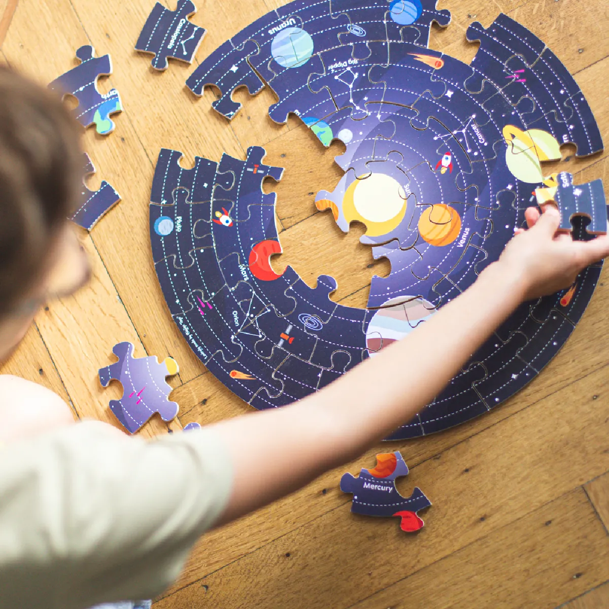 Bigjigs Toys Puzzle de sol Explorateur espace