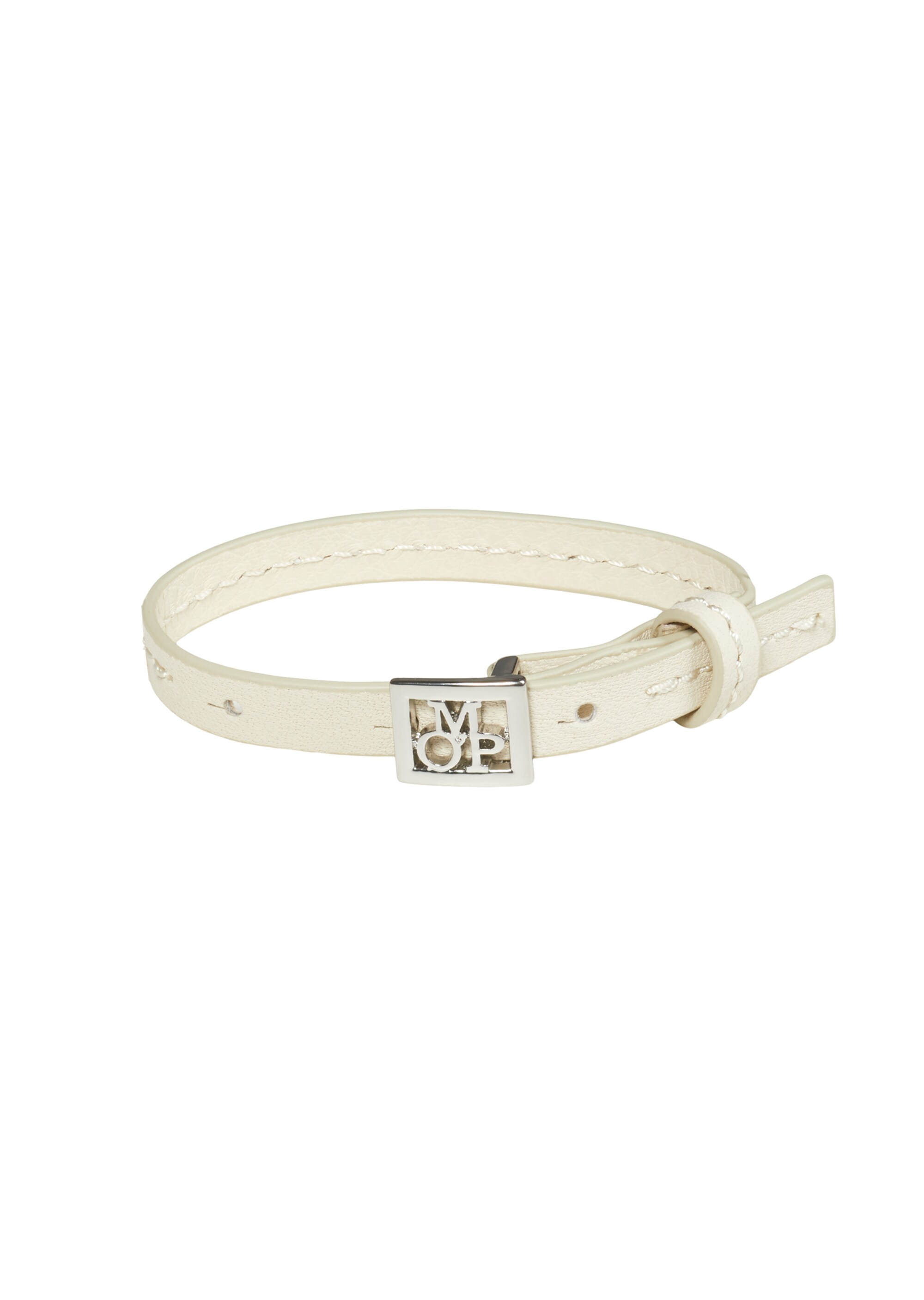 Lederarmband mit Logo-Metallverschluss