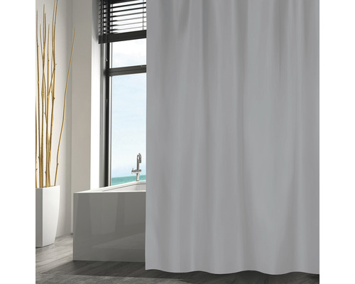 MSV Textil douchegordijn 120 x 200 cm lichtgrijs